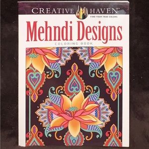 NEW Mehndi Designs Adult Coloring Book